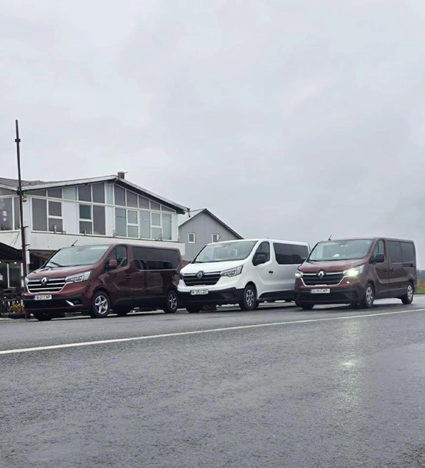 O mica parte din flota de microbuze ce apartin firmei CXP Trans